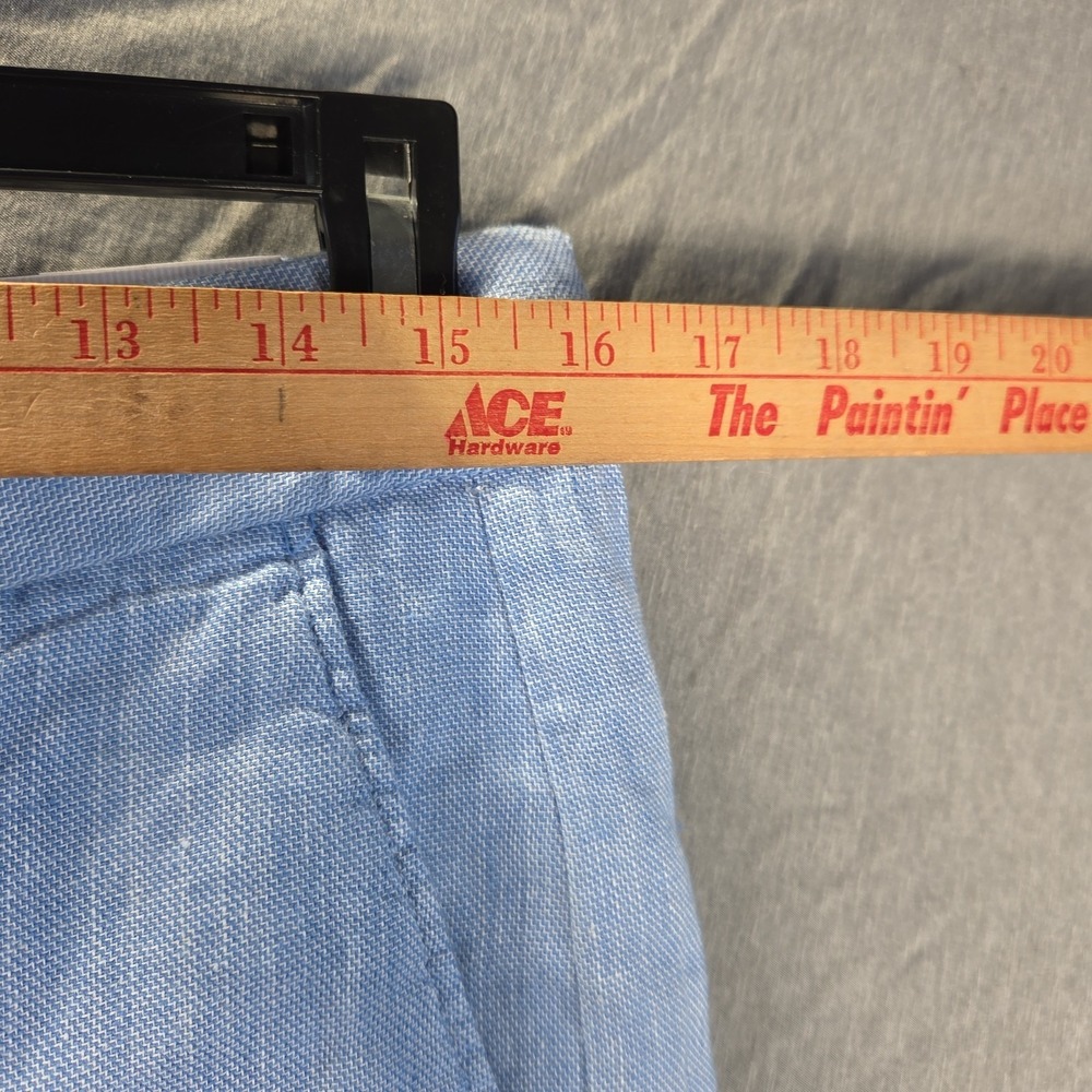Porter & Ash Mens Structured Linen Blend Shorts Light Blue Size M Drawstring New - Picture 4 of 9